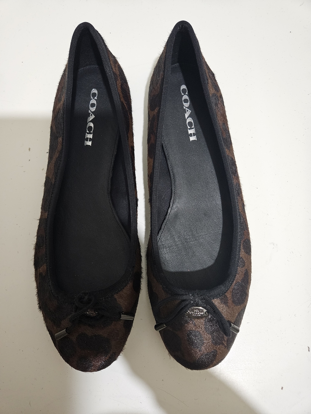 COACH Leopard-Print Ballet Flats in Brown and Black